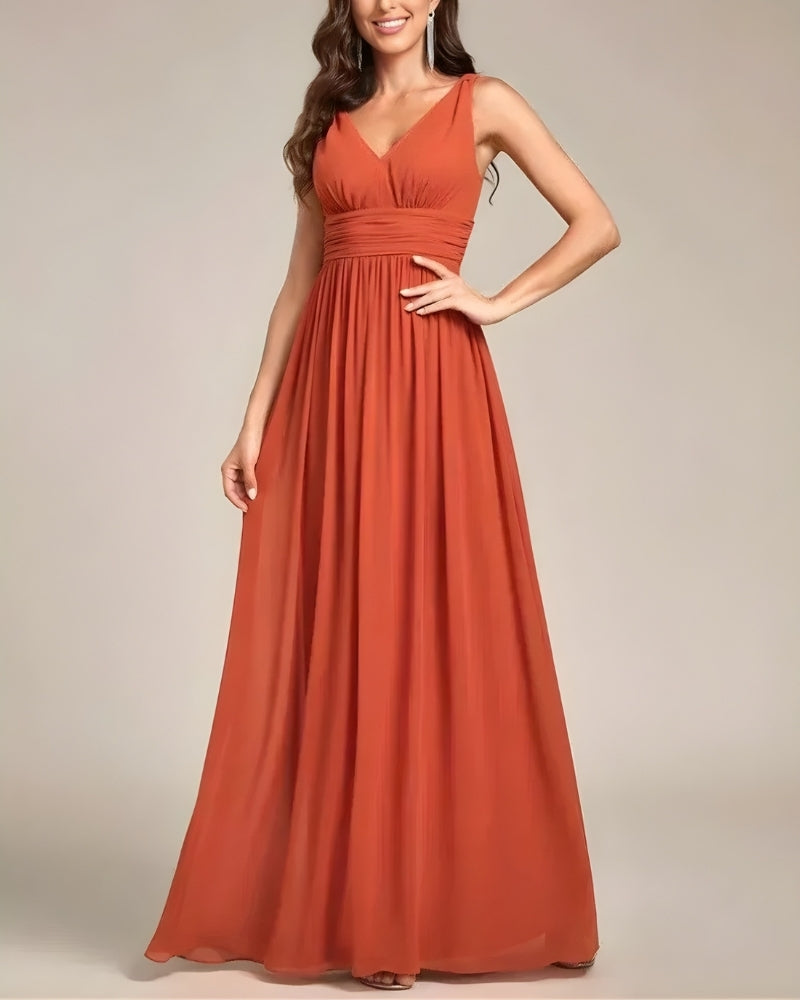Hochzeitskleid Damen Maxi | V-Ausschnitt