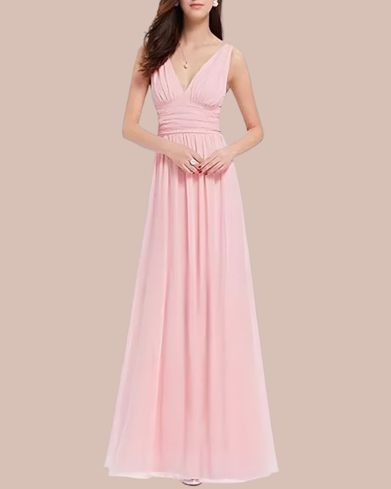 Hochzeitskleid Damen Maxi | V-Ausschnitt