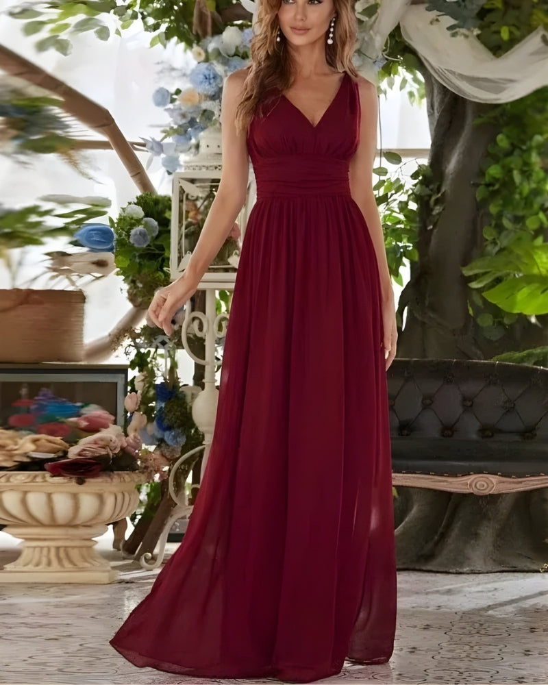 Hochzeitskleid Damen Maxi | V-Ausschnitt