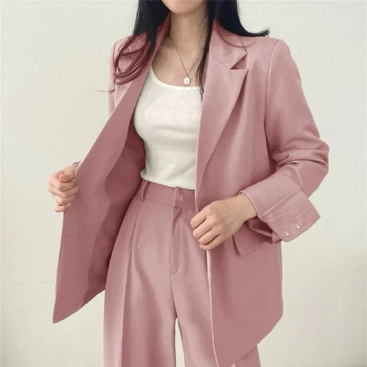 Vielseitiges Hosenanzug-Set - Blazer und gerade geschnittene Hose für Frauen