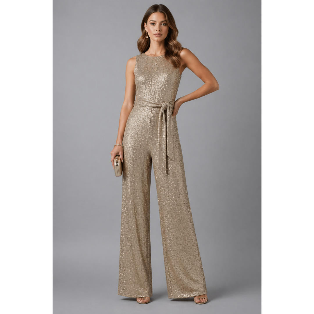 Inga | Damen Jumpsuit Für Abend Mit Pailletten