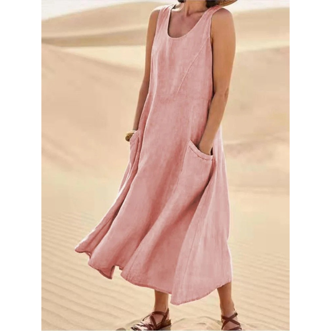 Irem | Damen Sommer Maxikleid Casual  Urlaub Freizeit