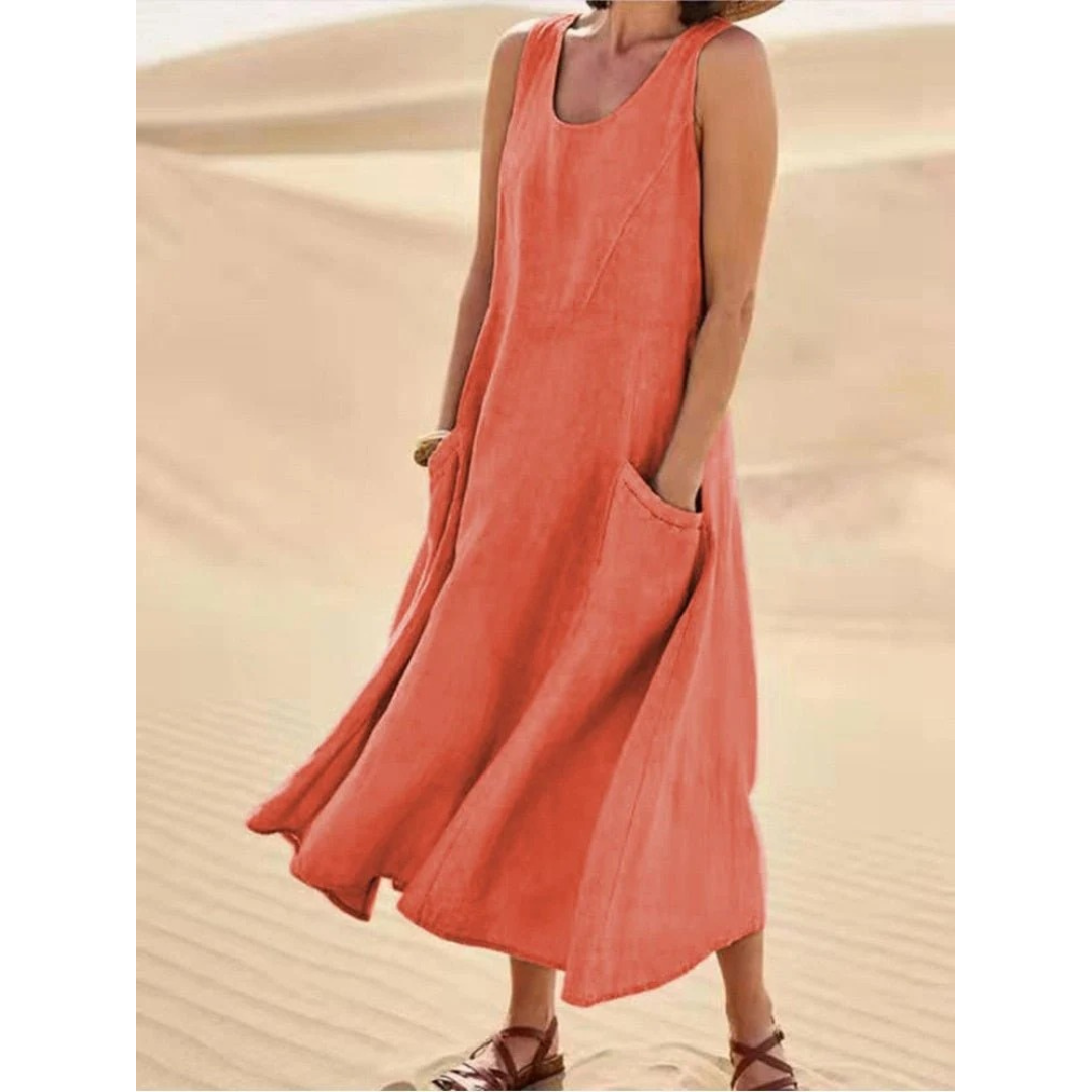 Irem | Damen Sommer Maxikleid Casual  Urlaub Freizeit
