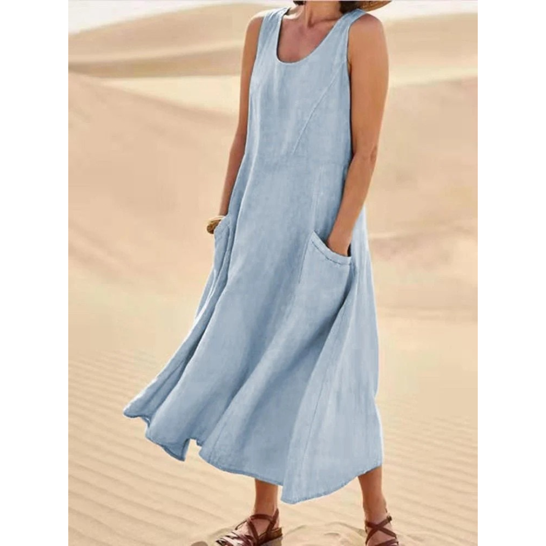 Irem | Damen Sommer Maxikleid Casual  Urlaub Freizeit