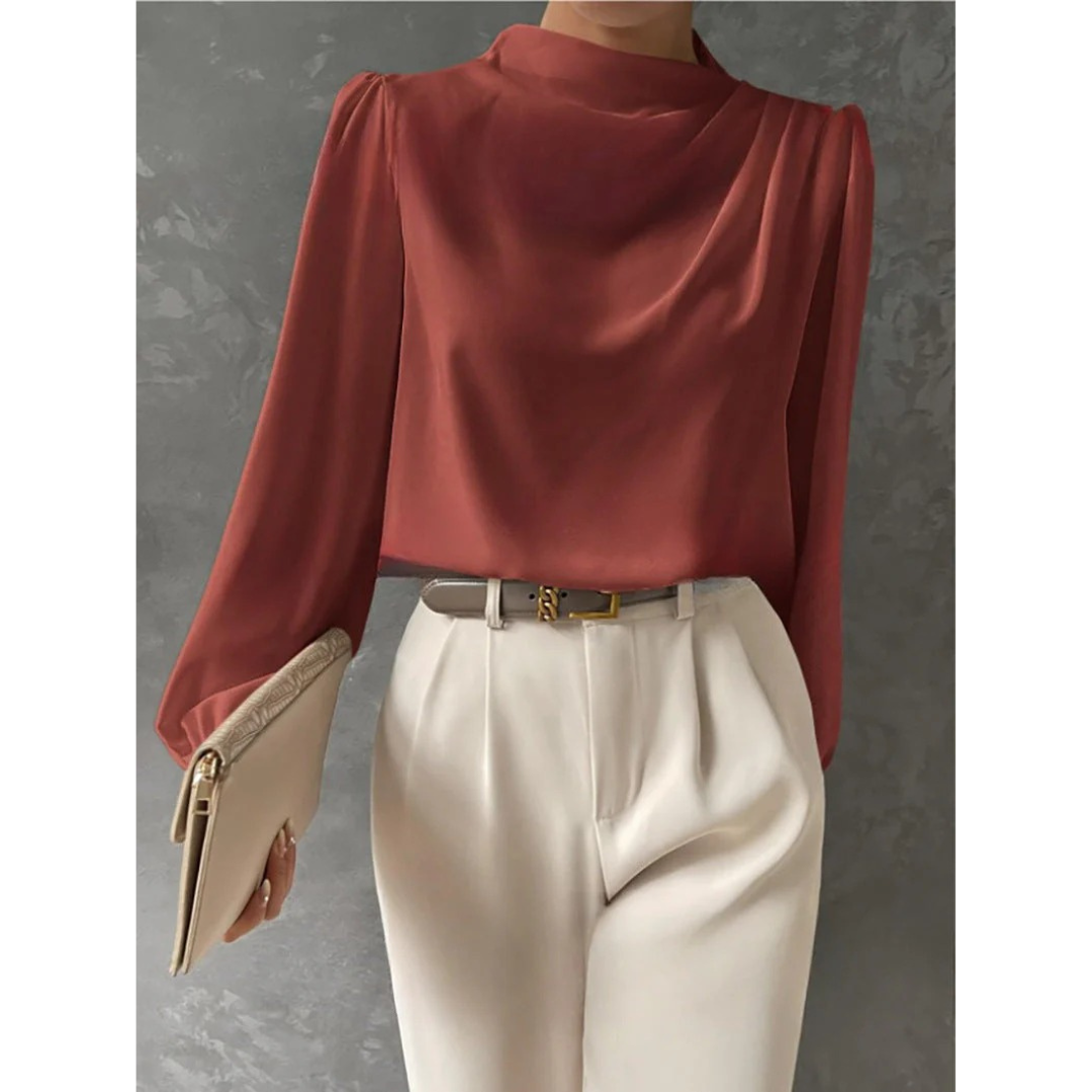 Irmgard | Damen Lässige Langarm Bluse