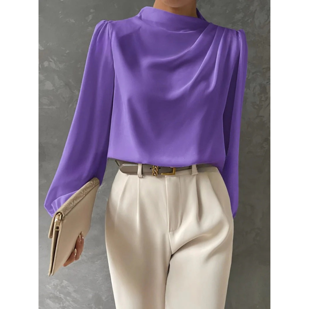 Irmgard | Damen Lässige Langarm Bluse