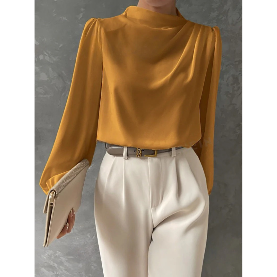 Irmgard | Damen Lässige Langarm Bluse