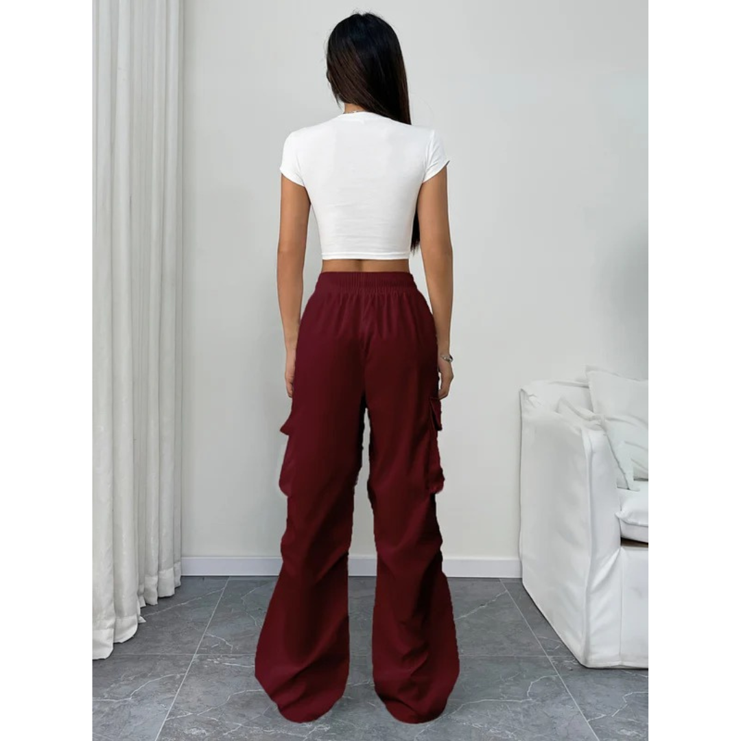 Isabella | Damen Cargohose Weit Mit Taschen Sommer Komfort