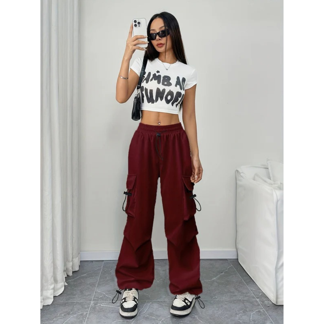 Isabella | Damen Cargohose Weit Mit Taschen Sommer Komfort