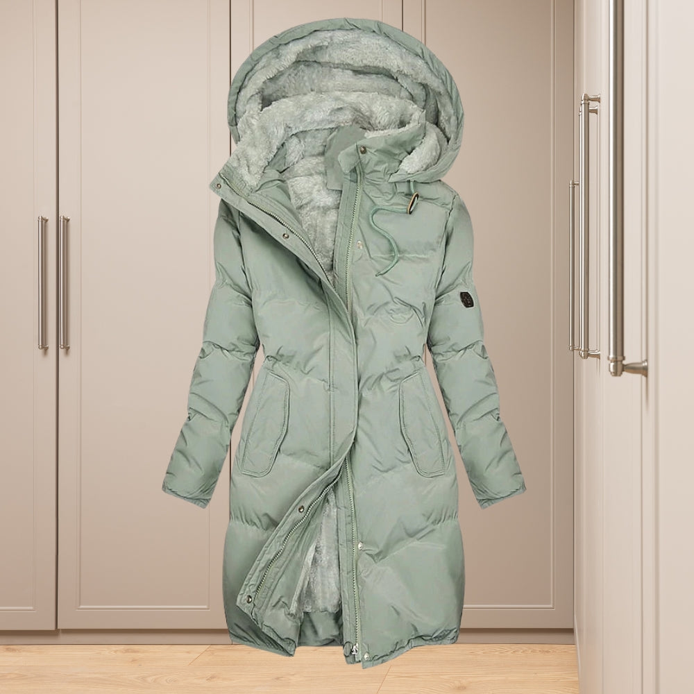 Isolierte Kapuzenjacke für Damen - Reißverschluss mit Kapuze und Kragen