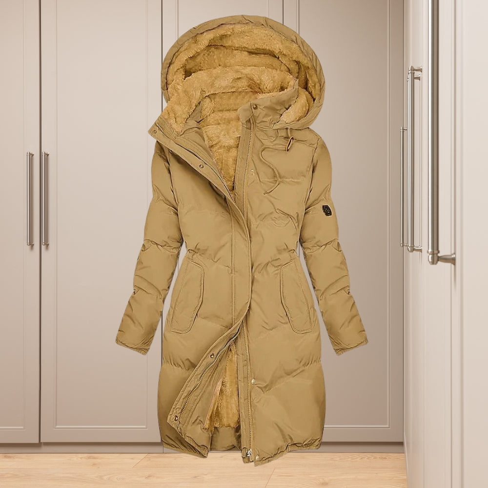 Isolierte Kapuzenjacke für Damen - Reißverschluss mit Kapuze und Kragen