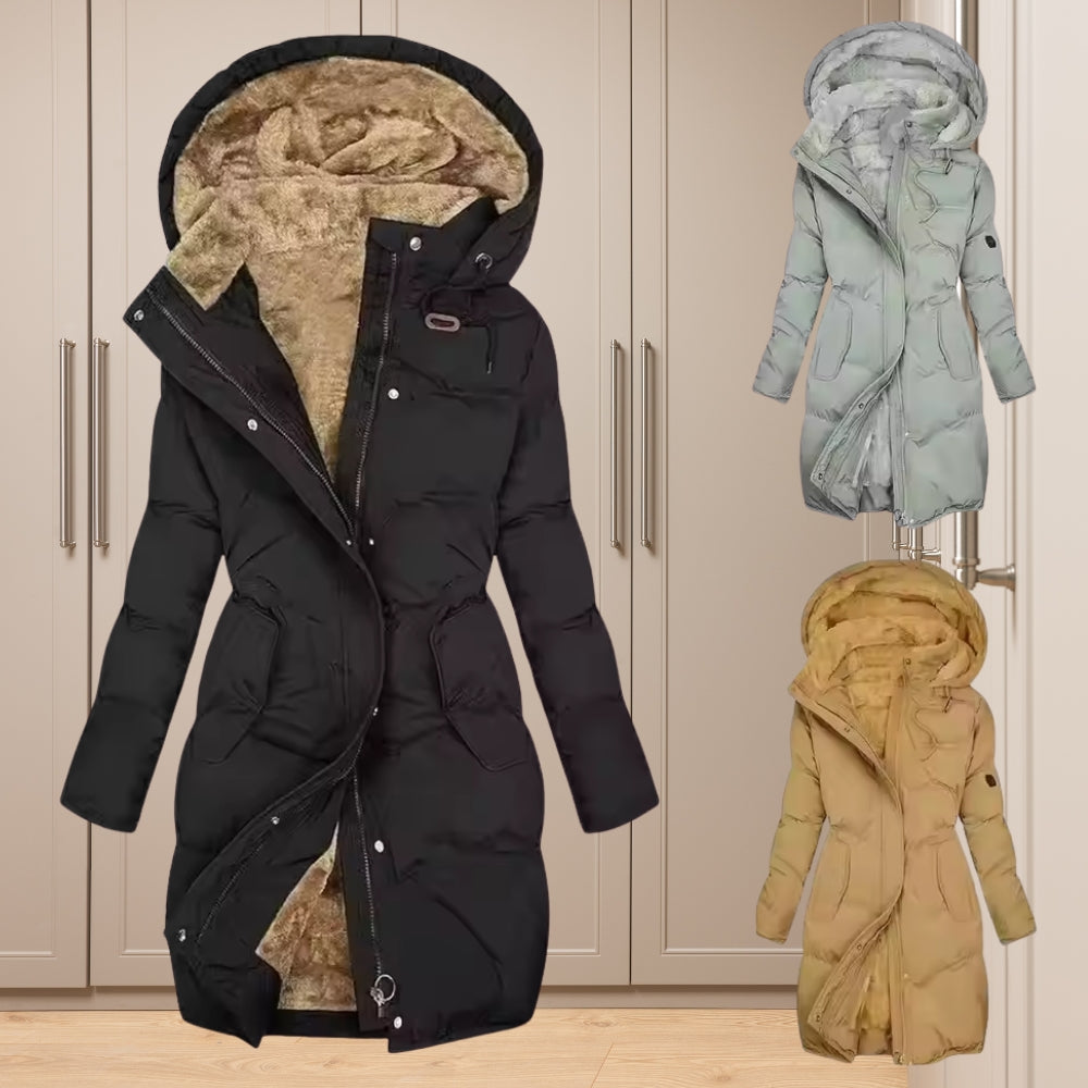Isolierte Kapuzenjacke für Damen - Reißverschluss mit Kapuze und Kragen