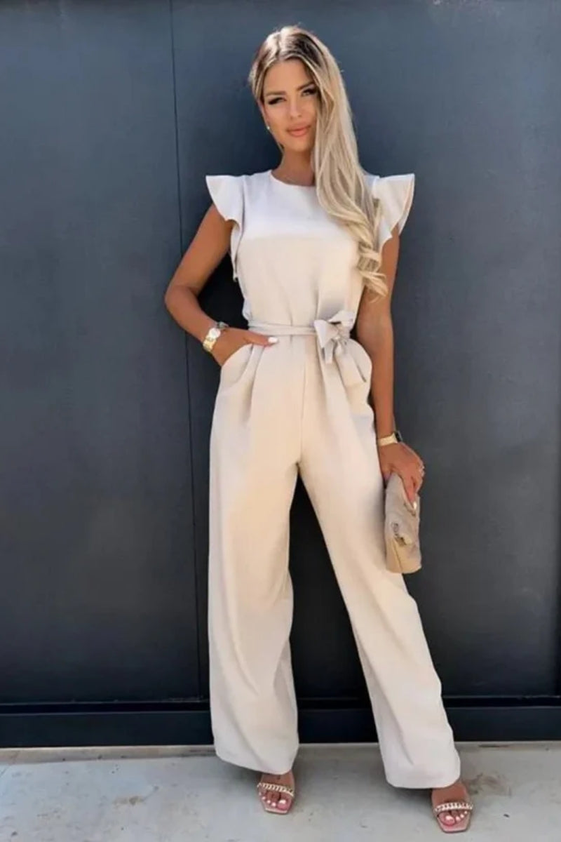 Jumpsuit mit gerafften Ärmeln - verspieltes Detail mit klassischer Silhouette
