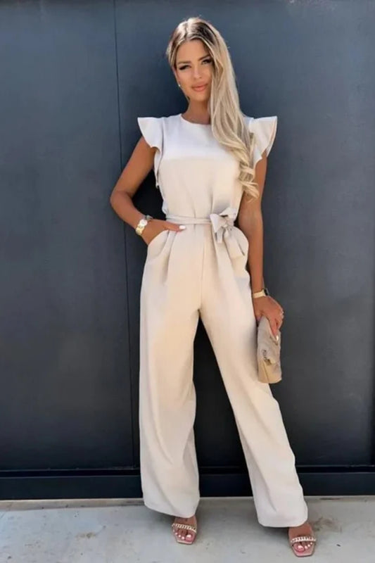 Jumpsuit mit gerafften Ärmeln - verspieltes Detail mit klassischer Silhouette