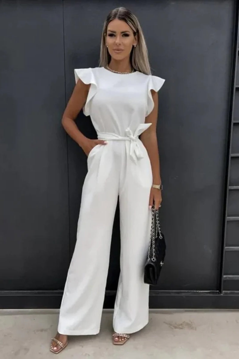 Jumpsuit mit gerafften Ärmeln - verspieltes Detail mit klassischer Silhouette