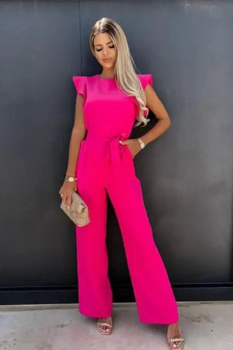 Jumpsuit mit gerafften Ärmeln - verspieltes Detail mit klassischer Silhouette