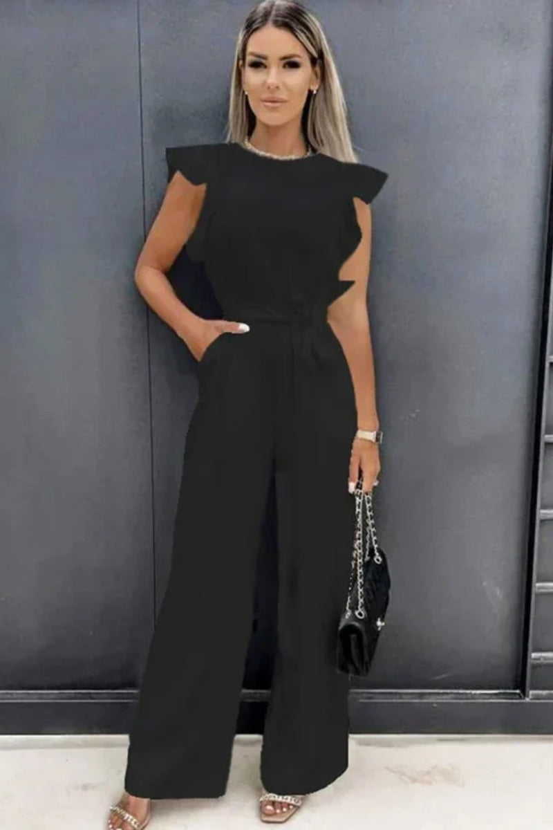 Jumpsuit mit gerafften Ärmeln - verspieltes Detail mit klassischer Silhouette