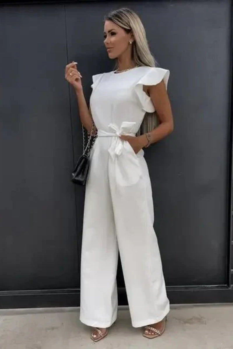 Jumpsuit mit gerafften Ärmeln - verspieltes Detail mit klassischer Silhouette