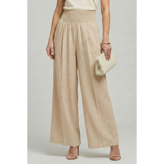 Kaja | Damen Palazzo Hose Mit Hoher Taille Und Falten