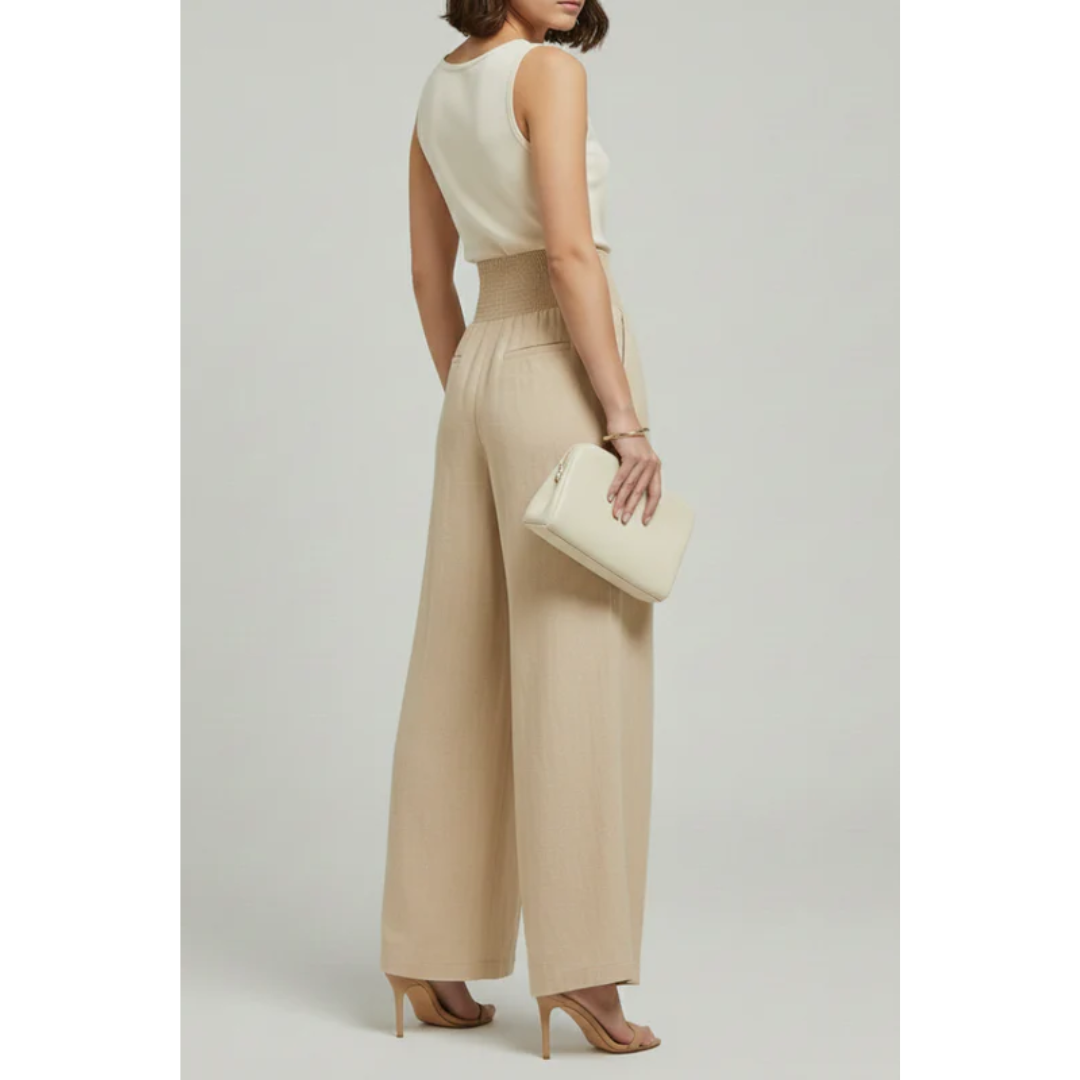 Kaja | Damen Palazzo Hose Mit Hoher Taille Und Falten