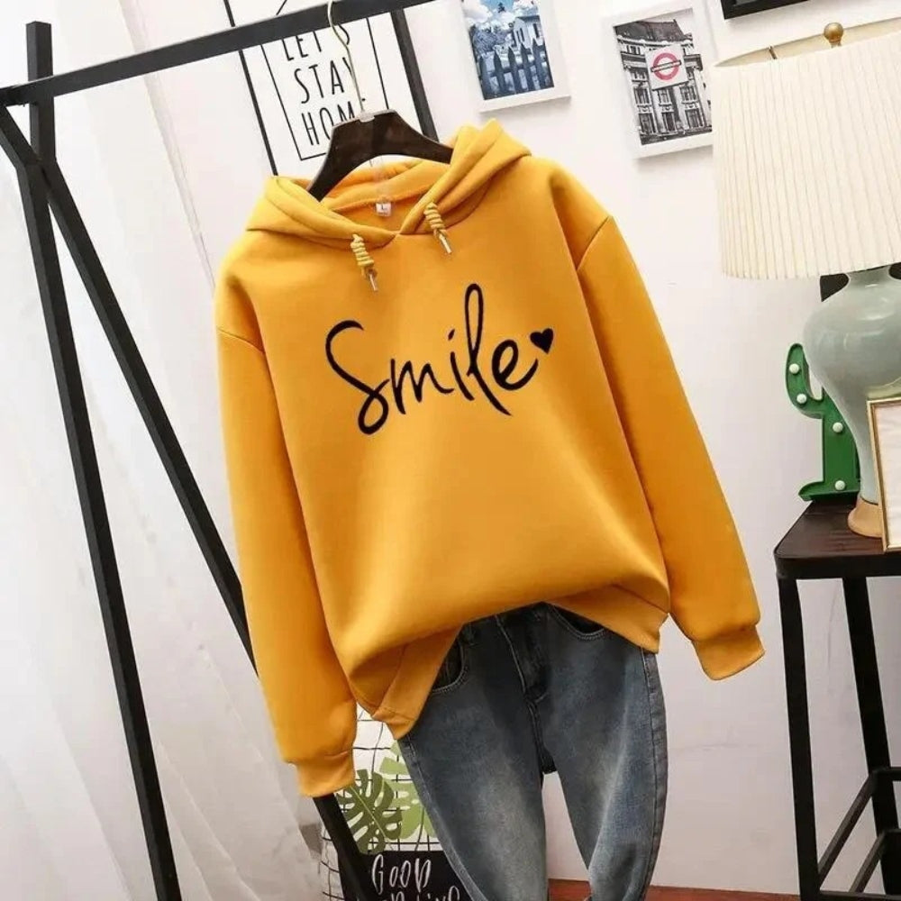 Kapuzenpullover mit positivem Motiv - Gemütlicher Alltagspullover mit lächelndem Design