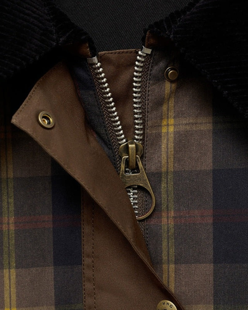 Karo Winterjacke Damen – Gestepptes Design mit Cordkragen und lässiger Passform