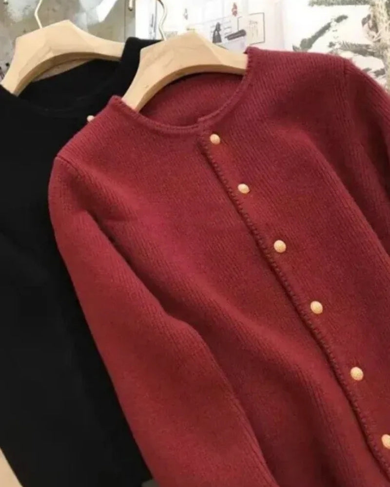 Kaschmir Strickjacke Damen – Klassische Strickjacke mit Knöpfen für kühle Tage