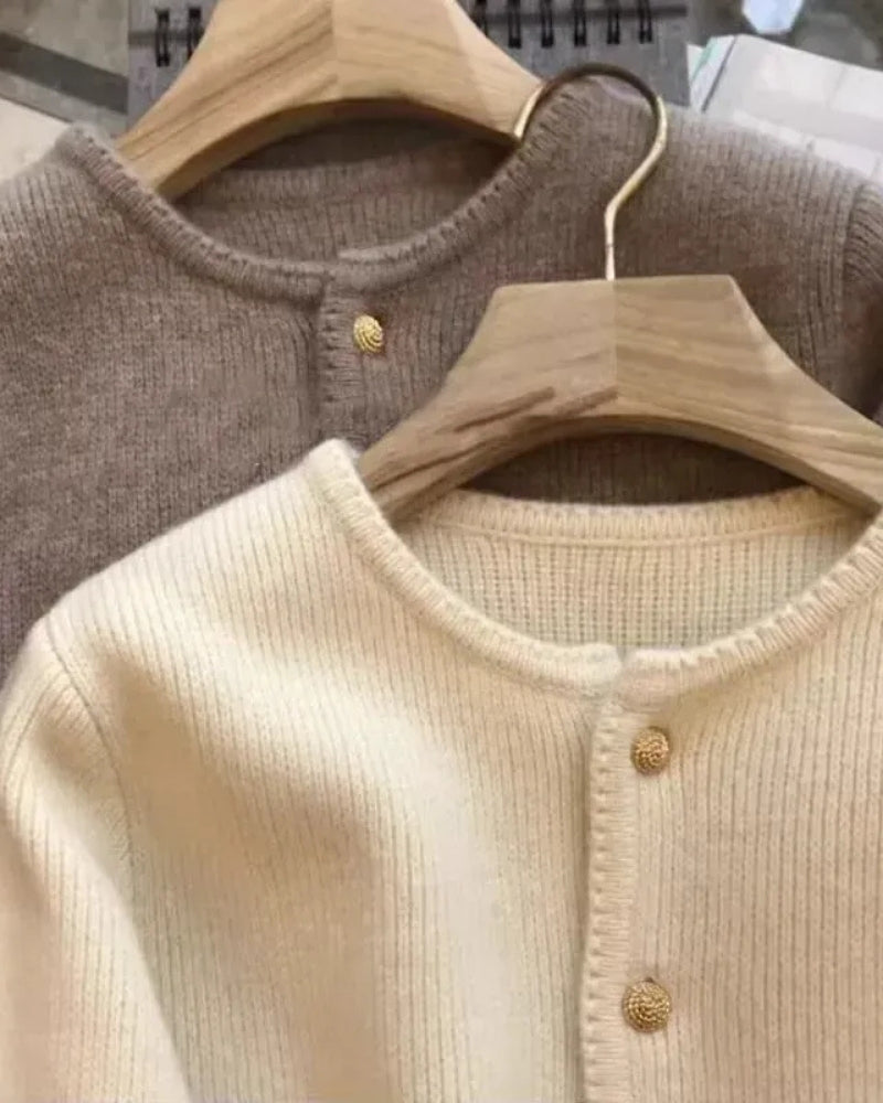 Kaschmir Strickjacke Damen – Klassische Strickjacke mit Knöpfen für kühle Tage