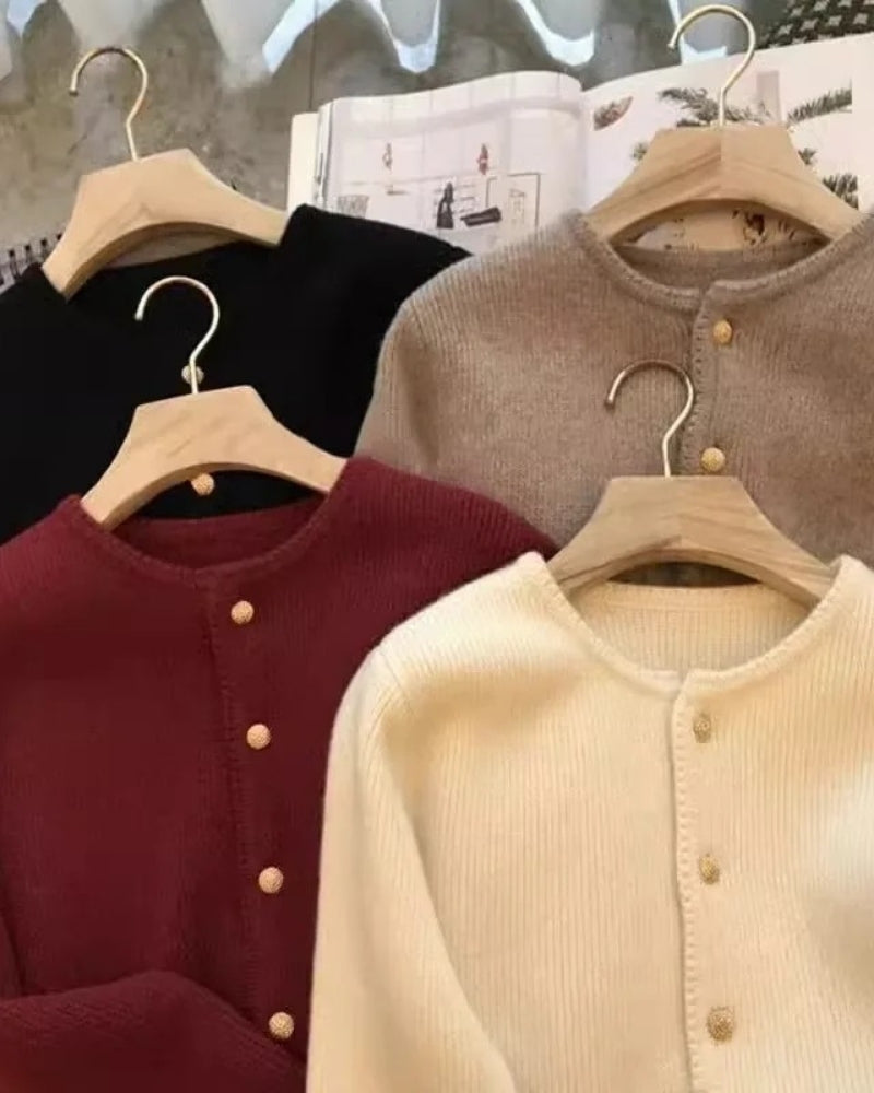 Kaschmir Strickjacke Damen – Klassische Strickjacke mit Knöpfen für kühle Tage