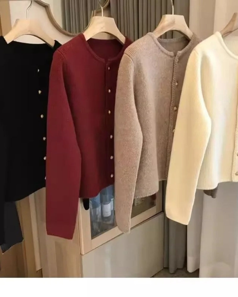 Kaschmir Strickjacke Damen – Klassische Strickjacke mit Knöpfen für kühle Tage