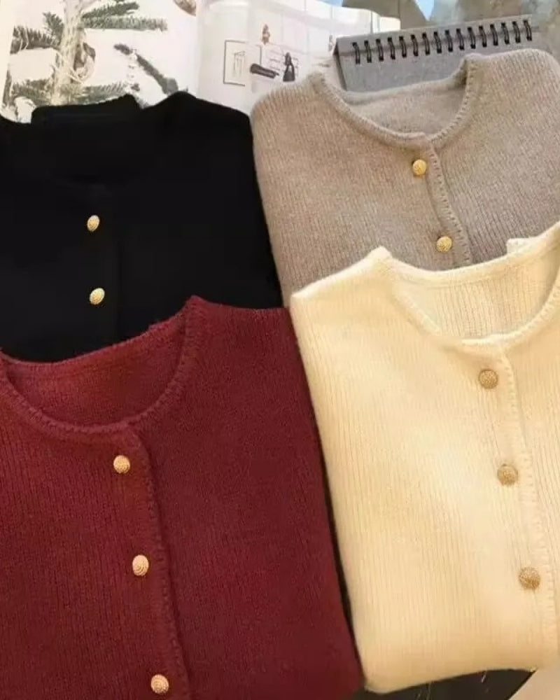 Kaschmir Strickjacke Damen – Klassische Strickjacke mit Knöpfen für kühle Tage