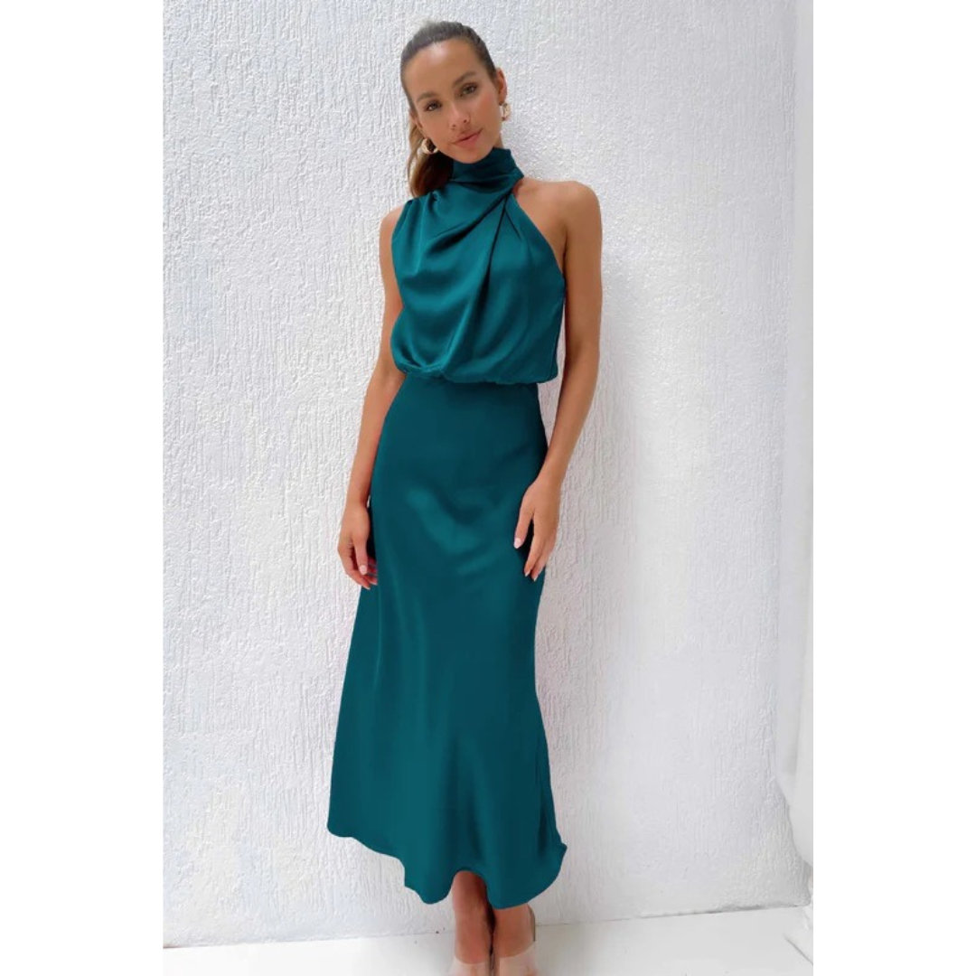 Kira | Damen Maxi Abendkleid Mit Neckholder Für Event