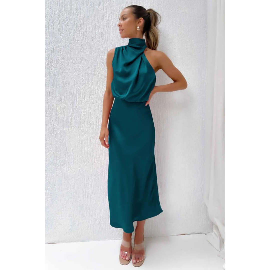 Kira | Damen Maxi Abendkleid Mit Neckholder Für Event