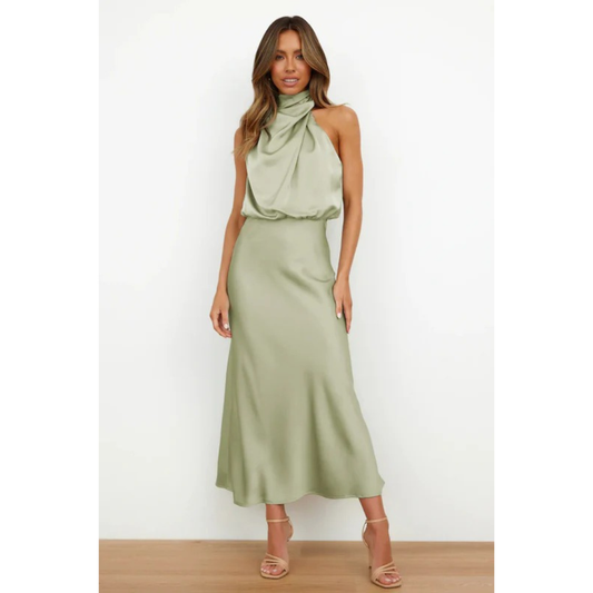 Kira | Damen Maxi Abendkleid Mit Neckholder Für Event