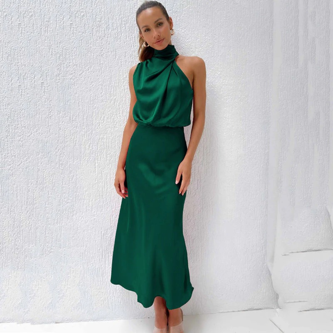 Kira | Damen Maxi Abendkleid Mit Neckholder Für Event