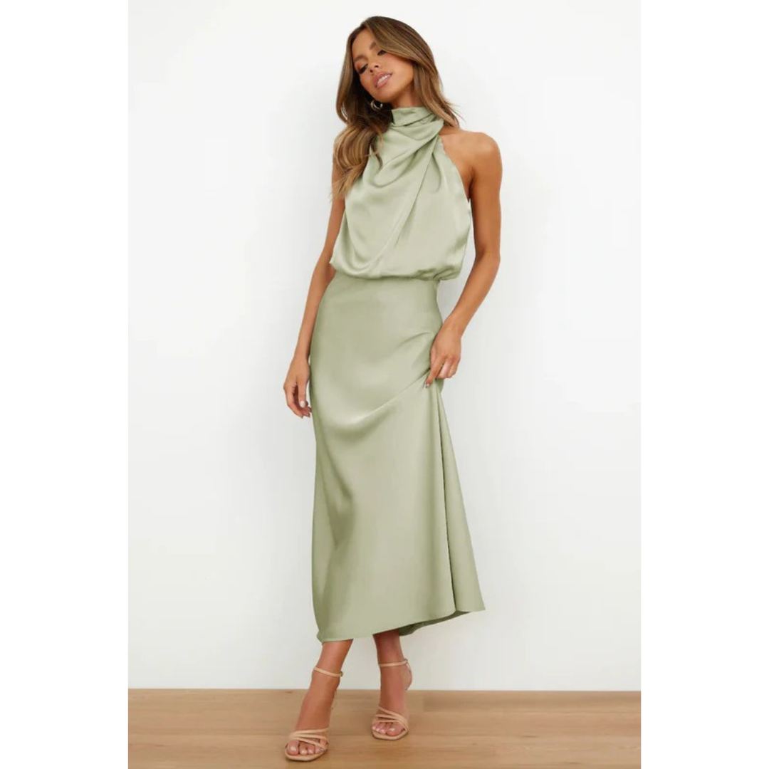 Kira | Damen Maxi Abendkleid Mit Neckholder Für Event