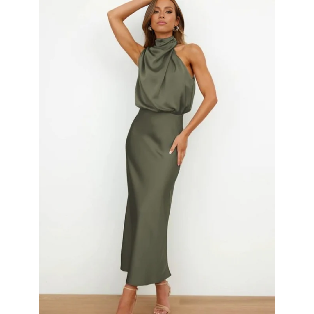 Kira | Damen Maxi Abendkleid Mit Neckholder Für Event