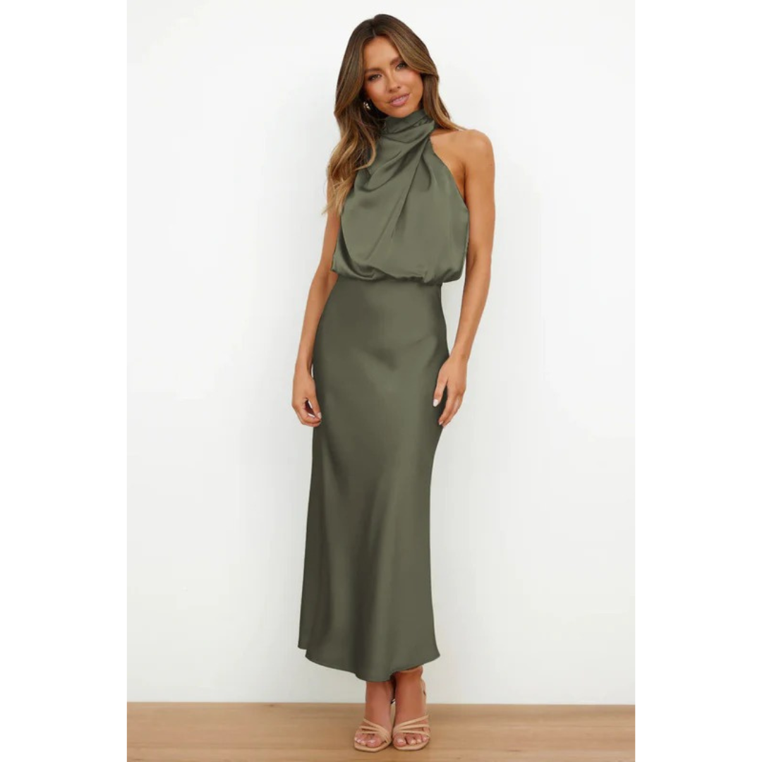 Kira | Damen Maxi Abendkleid Mit Neckholder Für Event