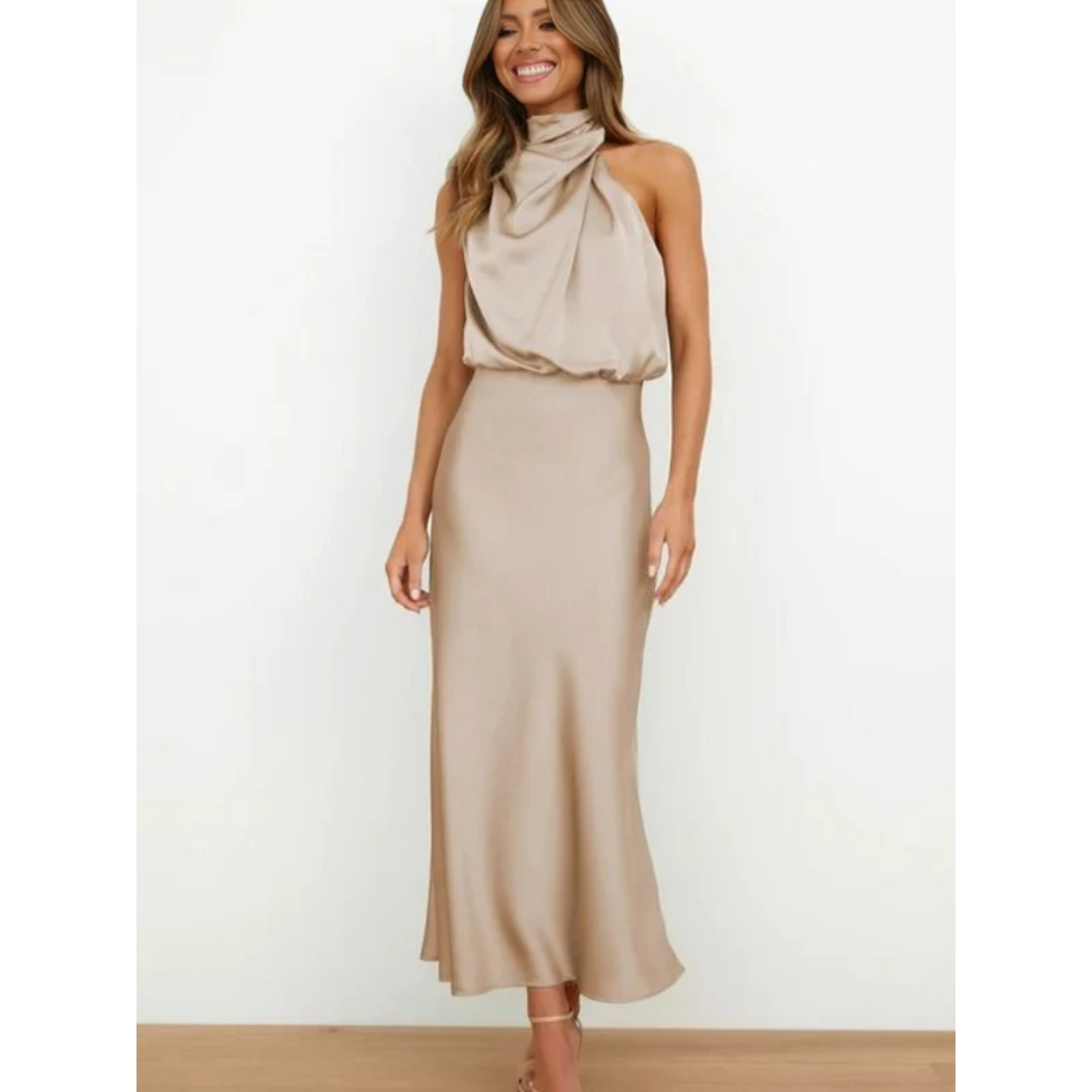 Kira | Damen Maxi Abendkleid Mit Neckholder Für Event