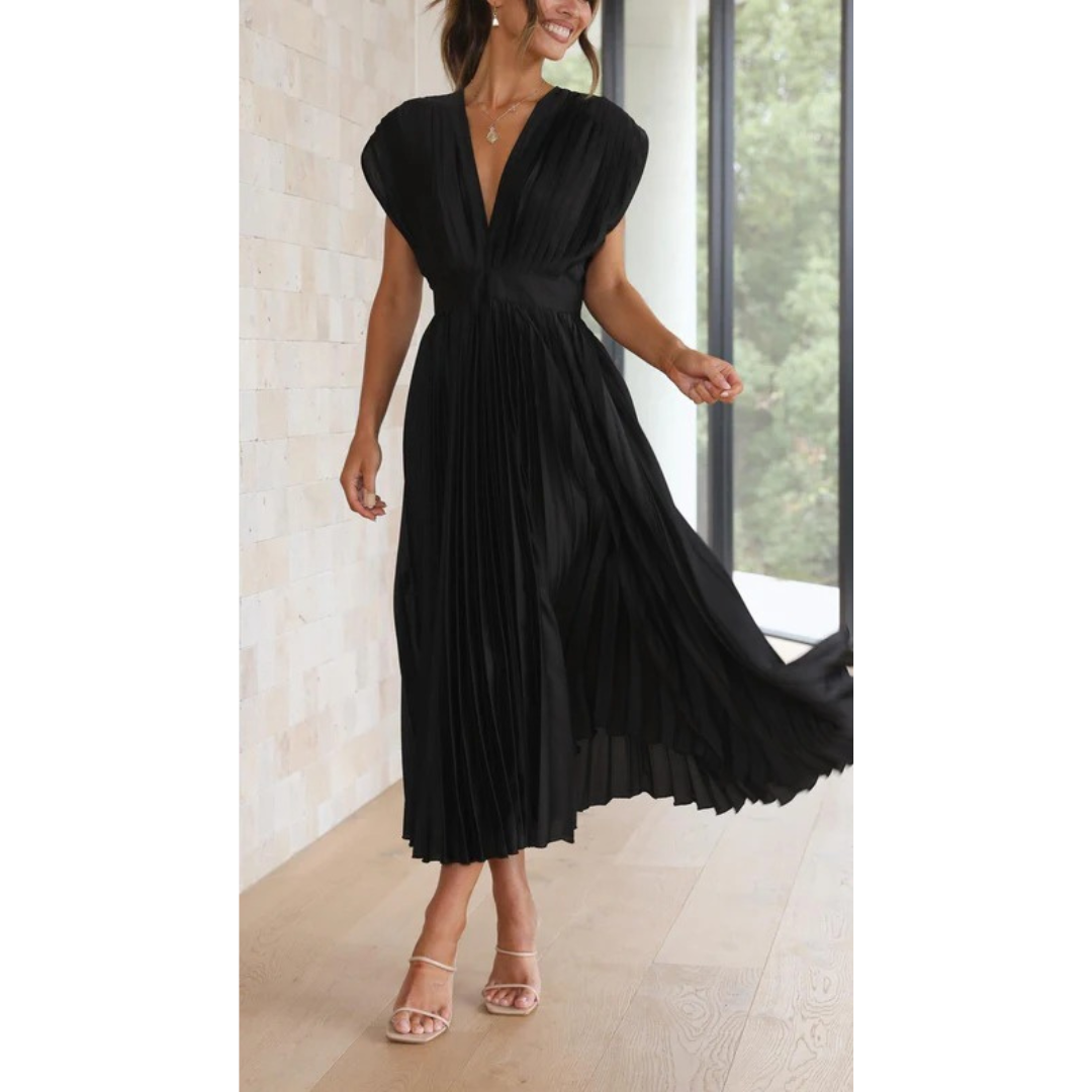 Kirsten | Damen Midi Kleid mit Plissee für Hochzeiten