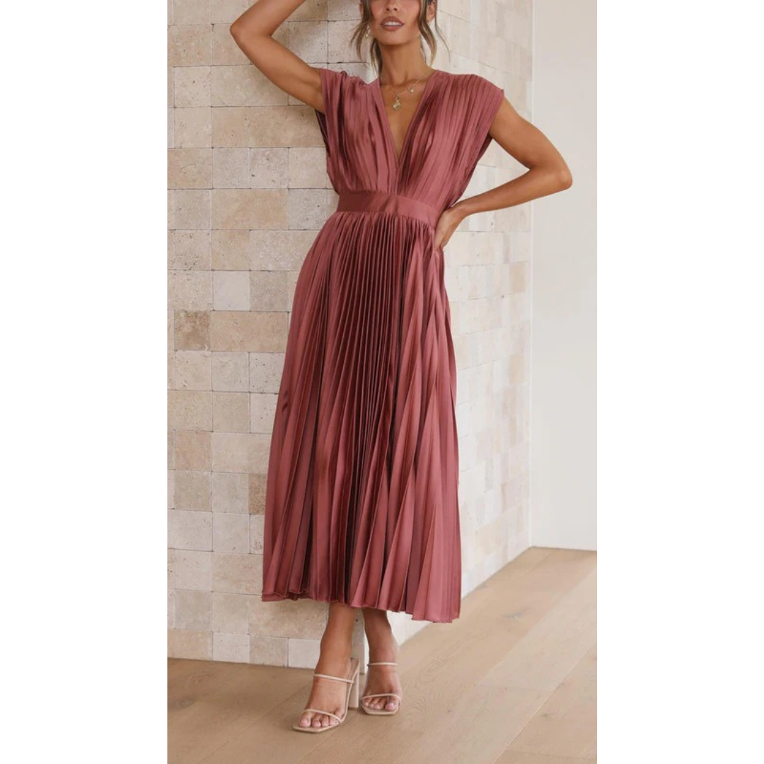 Kirsten | Damen Midi Kleid mit Plissee für Hochzeiten