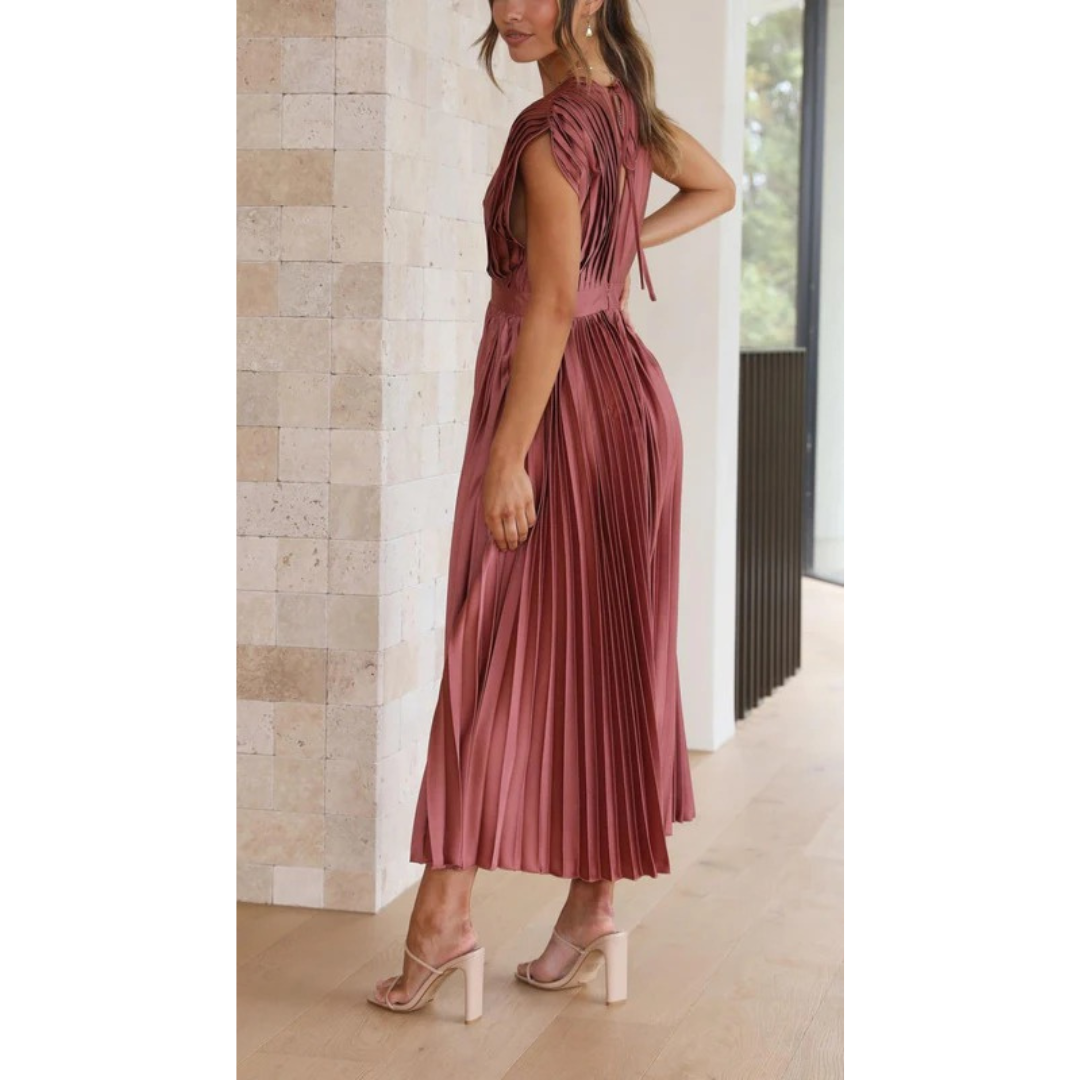 Kirsten | Damen Midi Kleid mit Plissee für Hochzeiten