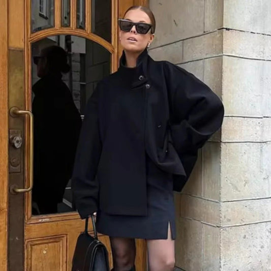 Klassische Übergangsjacke Damen mit hohem Kragen – Kurz geschnittene Jacke für Alltag