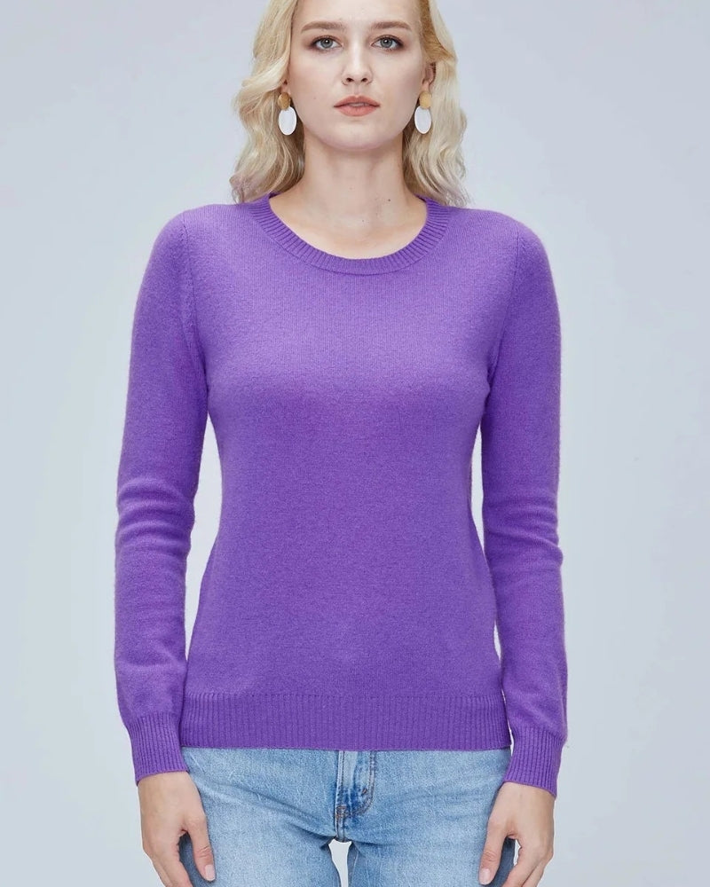 Klassischer Pullover aus 100% Merinowolle – Wollpullover Damen für Herbst und Winter