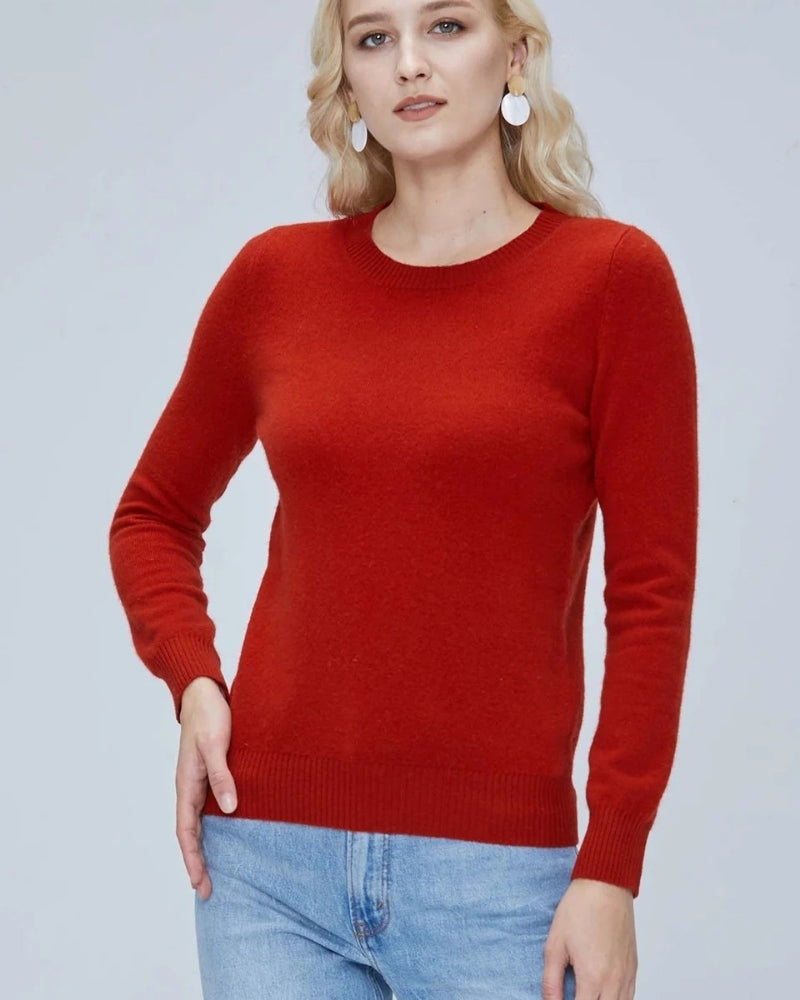 Klassischer Pullover aus 100% Merinowolle – Wollpullover Damen für Herbst und Winter