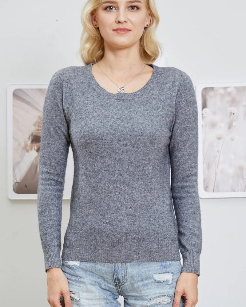 Klassischer Pullover aus 100% Merinowolle – Wollpullover Damen für Herbst und Winter