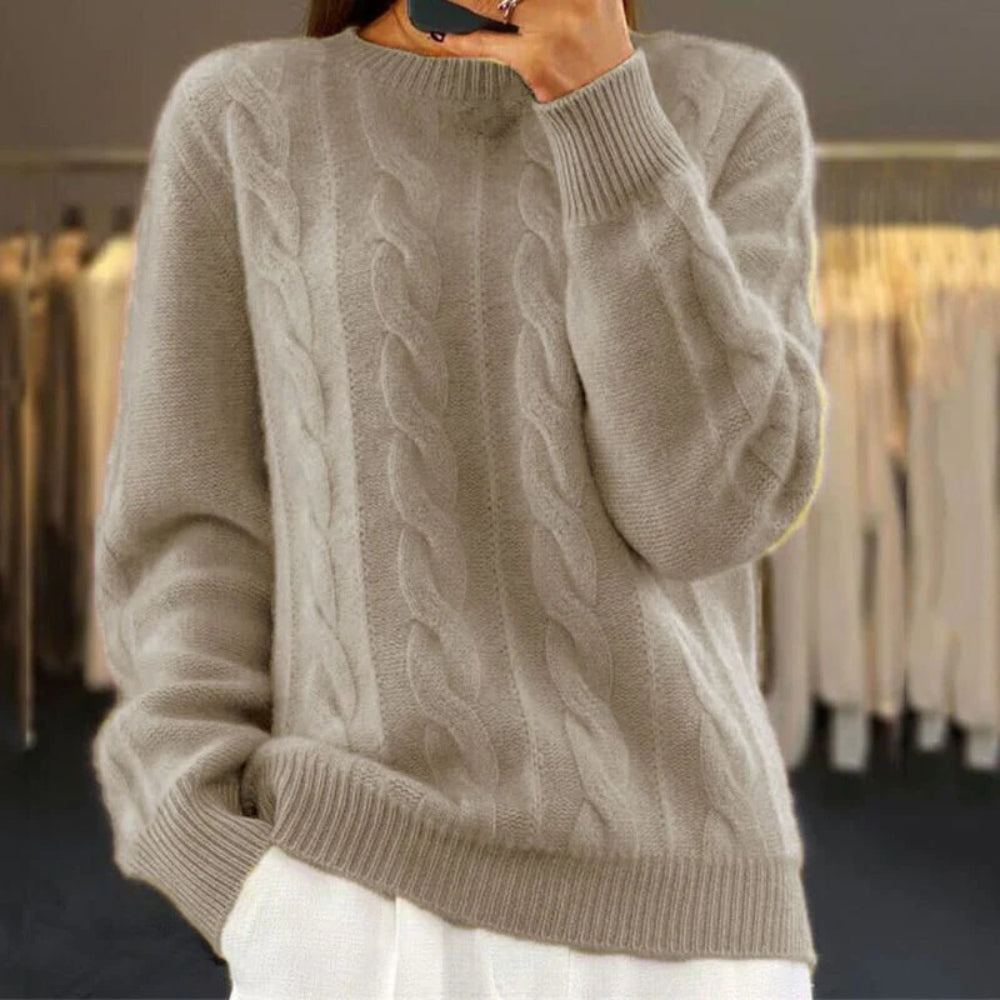 Klassischer warmer Pullover - Damen-Langarm-Outfit für den Winter