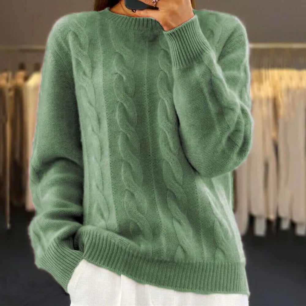 Klassischer warmer Pullover - Damen-Langarm-Outfit für den Winter