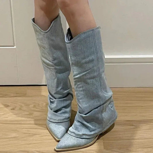 Kniehohe Schneestiefel für Damen - Warme Winterstiefel mit griffiger Sohle