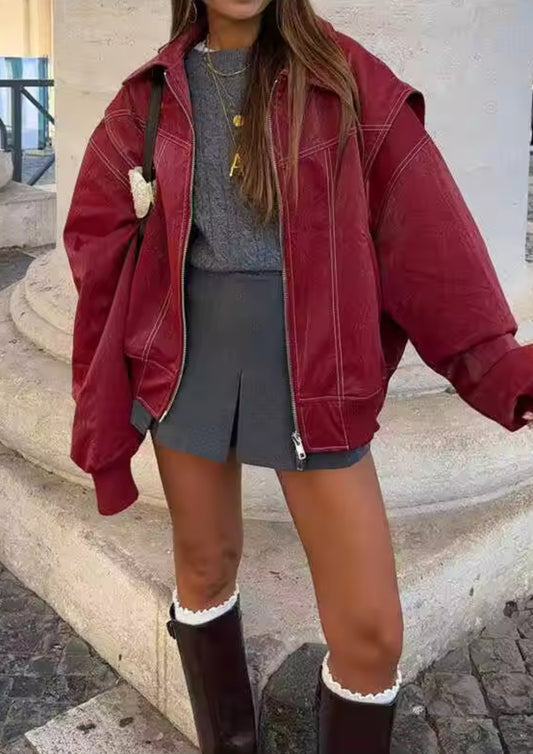 Kurz geschnittene Übergangsjacke Damen mit Reißverschluss – Jacke für Alltag